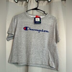 Champion  NWT Women’s Oxford‎ Grey Cropped Tee Size XS